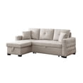 thumbnail image 6 of 83" Wide Reversible Fabric Sleeper Sofa & Storage Chaise-Beige, 6 of 15