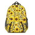 thumbnail image 3 of Sunflower and Leopard Yellow Pattern Cute School Backpack Bag with Padded Back and Adjustable Shoulder Straps 16.9 X 12.6 X 5.9 Inches, 3 of 5