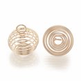 thumbnail image 2 of 50 pc Hollow Lantern Iron Wire Bead Cage Pendants Spiral Bead Cage Light Gold 21x19.5mm Hole: 5.5mm, 2 of 2