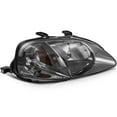 thumbnail image 5 of ECCPP Headlight Assembly Pair For Honda Civic 1999-2000 Black Housing Amber Reflector Clear Lens Driver and Passenger Side, 5 of 5