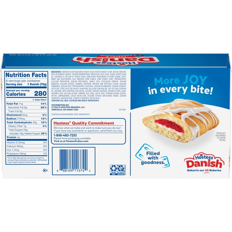 Hostess Cherry Cheese Danish, Round, 16.5oz, Pack of 6 - Walmart.com