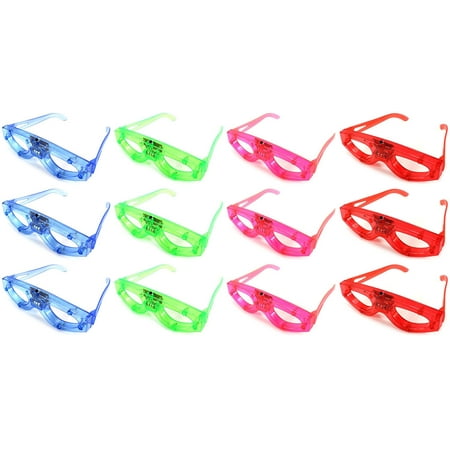 - Set of 12 Flashing LED Multi Color Light Show Children's Kid's Light Up Toy Glasses (Colors May Vary)