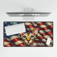 thumbnail image 4 of Patriotic Devon Rex Stained Glass Portrait American Flag Desk Mat Full Keyboard Mouse Pad Cat Lover Kitten Owner Gifts Large Mousepad - 01010, 4 of 5