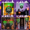 thumbnail image 5 of Halloween Wall - Mounted Skull Decor with Green LED Backlight, Textured Skull Design & Round Black Base for Spooky Ambiance, 5 of 8