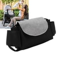 thumbnail image 4 of Bolsa colgante ajustable con múltiples bolsillos para artículos esenciales para bebés, organizador práctico para cochecitos de bebé en color negro y gris, 4 of 8