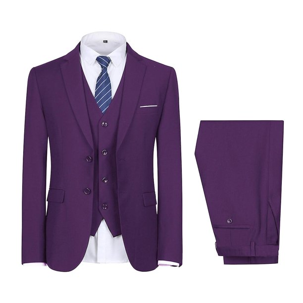 Allthemen Mens Wedding Party Dinner 3-Pieces Suit Blazer Vest Pants 9 Colors zhangyuxiang LED