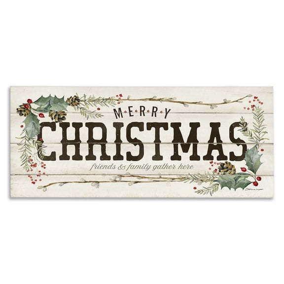 Stupell Industries Cottage Merry Christmas Friends & Family Canvas Art, 24 x 10, by Stephanie Workman Marrott