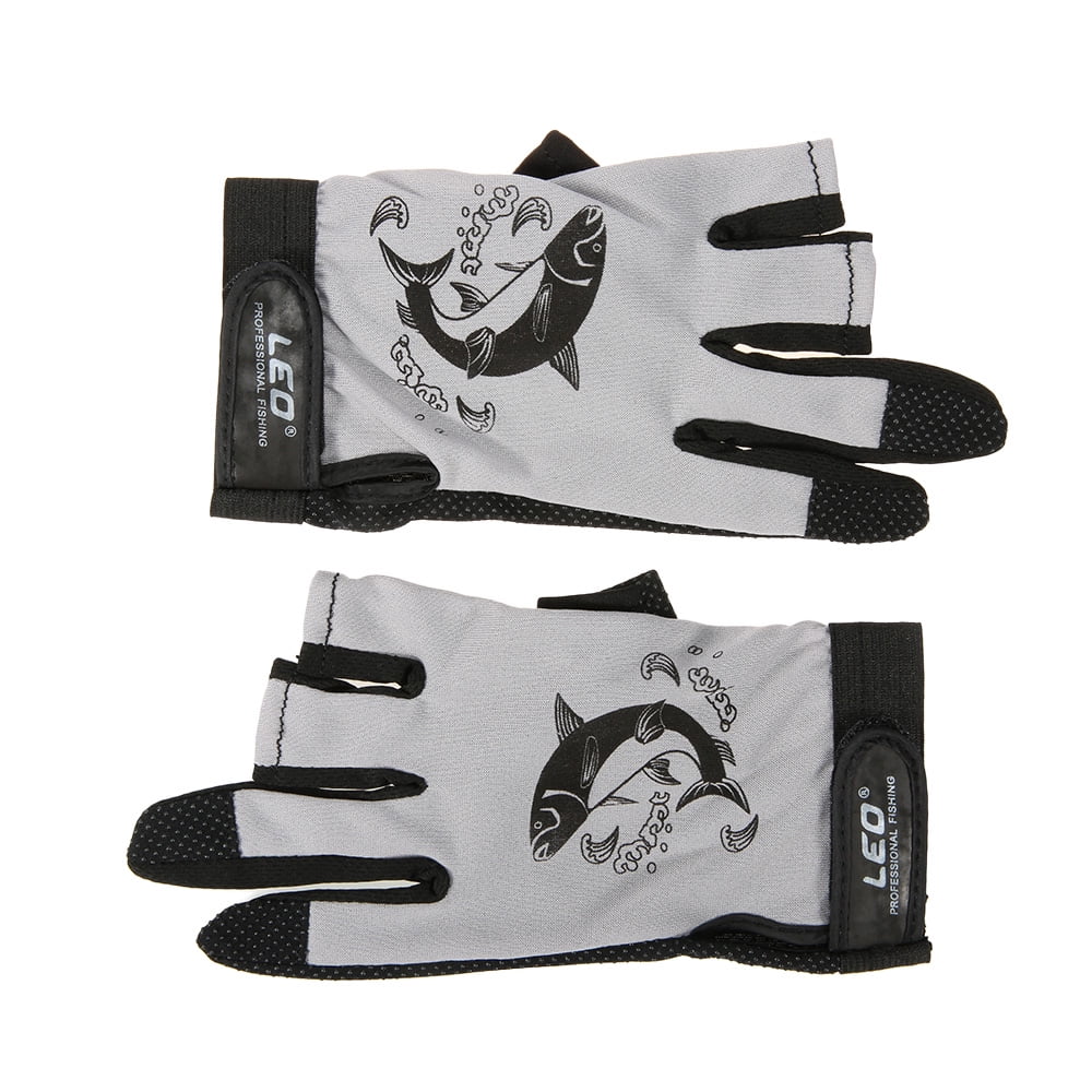3 Fingerless Fishing Gloves Breathable Quick Drying Anti-slip Fishing Gloves US 