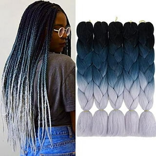 SEGO Ombre Jumbo Braiding Hair Extensions Colored Hair Weave Synthetic  Crochet Twist Box Braid Hair Black/Pink/Blue/Purple Fake Hair Extension for  Women 