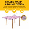thumbnail image 4 of Spring Floral Table Cloths for 3 Foot Rectangle Tables, Summer Botanical Purple Pink Flower Patio Waterproof Elastic Fitted Tablecloths, Washable Rectangular Table Cover for Camping, 4 of 8