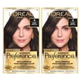 thumbnail image 1 of L'Oreal Paris Superior Preference Luminoso tinte permanente para el cabello que desafía la decoloración para hasta 9 semanas de brillo marrón oscuro 4 1 kit de tinte para el cabello (paquete de 2), 1 of 5