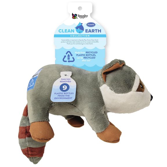 Clean Earth Plush Raccoon - 100% Sustainable Dog Toy