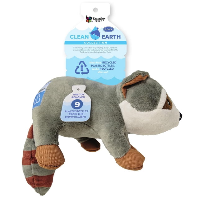 Clean Earth Plush Raccoon - 100% Sustainable Dog Toy