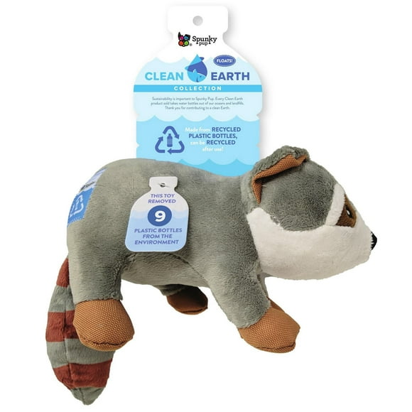 Raton laveur en peluche Clean Earth - Jouet pour chien 100 % durable