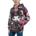thumbnail image 5 of Kuromi and My Melody Hoodie 3D Print Pullover Hooded Long Sleeve Sweatshirts Tops Blouse with Pocket for Boys Girls X-Large, 5 of 7