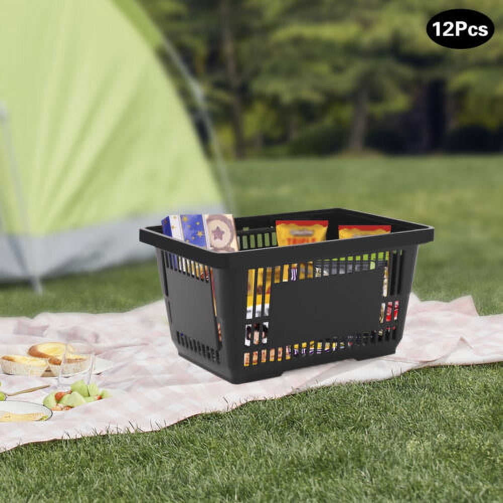 Shopping Basket Black  17*9*12 inch Size Convenient Sundries 12 Packs 21L