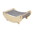 thumbnail image 2 of TISHITA Cat Hammock Cat Rocking Chair Standing Wood Lounger Dog Rocking Hammock Bed Black White, 2 of 8