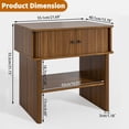 thumbnail image 3 of Gineuiia Fluted Nightstands Set of 2 Modern Bedside Table with Storage Shelf Wood End Table for Bedroom Mid Century Side Tables Living Room Walnut, 3 of 9