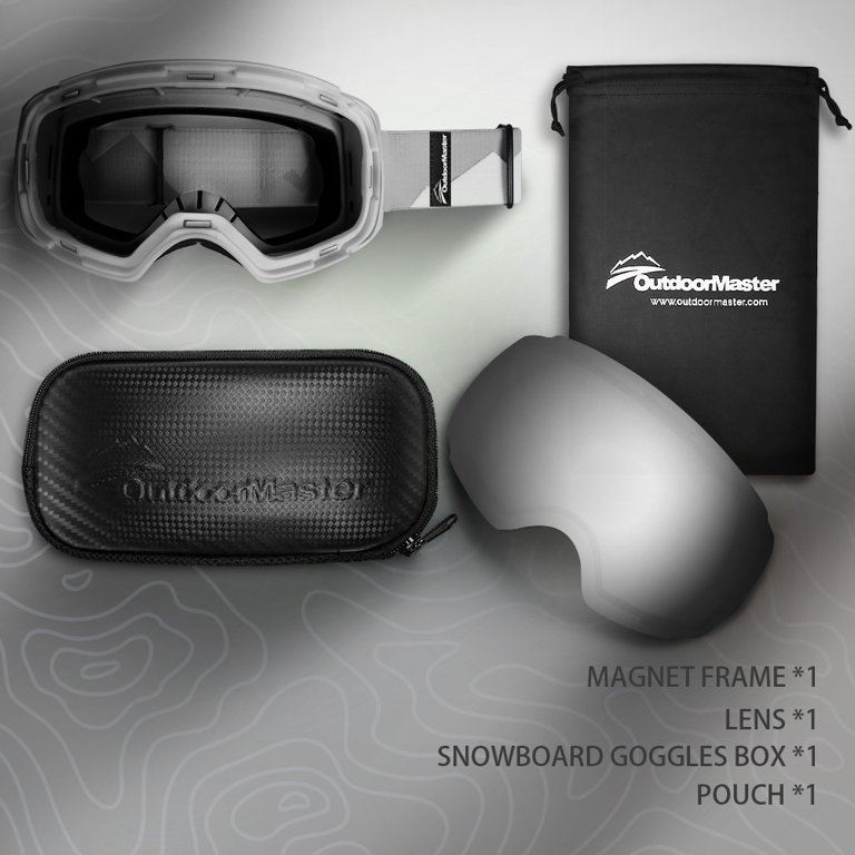 OutdoorMaster PRO - Gafas de protección para esquiar y para la nieve con  lentes intercambiables, sin marco y con protección UV400 del 100%, para