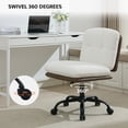thumbnail image 4 of JURANYAZHU Office Chair,Height-Adjustable Swivel with Wheels,Short Plush Fabric Armless Vanity Chair for Home Office,Beige, 4 of 6