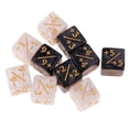 thumbnail image 1 of KLKCMS 6-side Fractional Dice Set Educational Learning Teaching Aids Tools Pack of 10 Black + White, 1 of 8