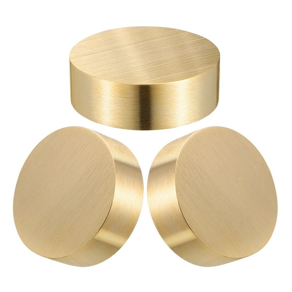OFFIGAM Brass Paperweight Set of 3 Round Golden Decorative Desk Ornaments for Office and Home