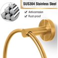 thumbnail image 5 of Brushed Gold Towel Ring for Bathroom, SUS304 Stainless Steel Hand Towel Holder Wall Mounted, Modern Simple Round Kitchen Hand Towel Ring with Hardware Accessories, 5 of 5