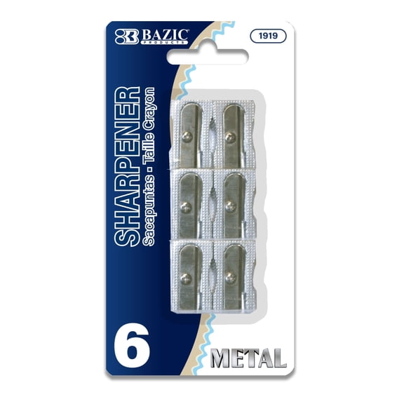 BAZIC Single Hole Metal Pencil Sharpener (6/Pack) [1919]