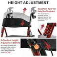 thumbnail image 5 of Xlluproid Foldable Rolling Walker with Seat for Seniors - 350lb Weight Capacity, 5-Position Height Adjustable, Durable Hybrid Frame, 5 of 5