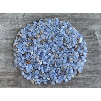 WHOLESALE Natural Semi Tumbled Blue Lace Agate Gemstone Chips, Crushed Mini Crystals, Undrilled (Blue Lace Agate, 5 Pounds)