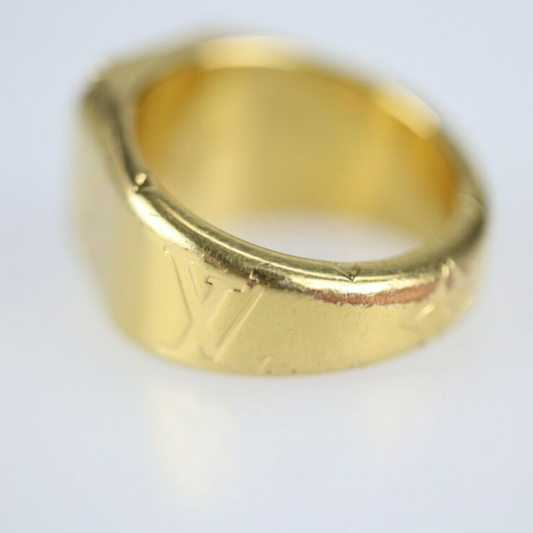Louis Vuitton Monogram Signet Ring Gold