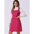 thumbnail image 4 of DARING DIVA Women's Tweed Square Neck A Line Pinafore Dresses XL Hot Pink, 4 of 6
