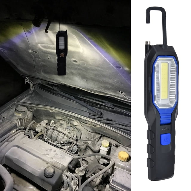 Luz De Trabajo LED Con Gancho Magnético, Batería Larga Vida De Trabajo Cobre De Trabajo Portátil 2 Modos De Luz Colgantes Para La Reparación Del Campamento