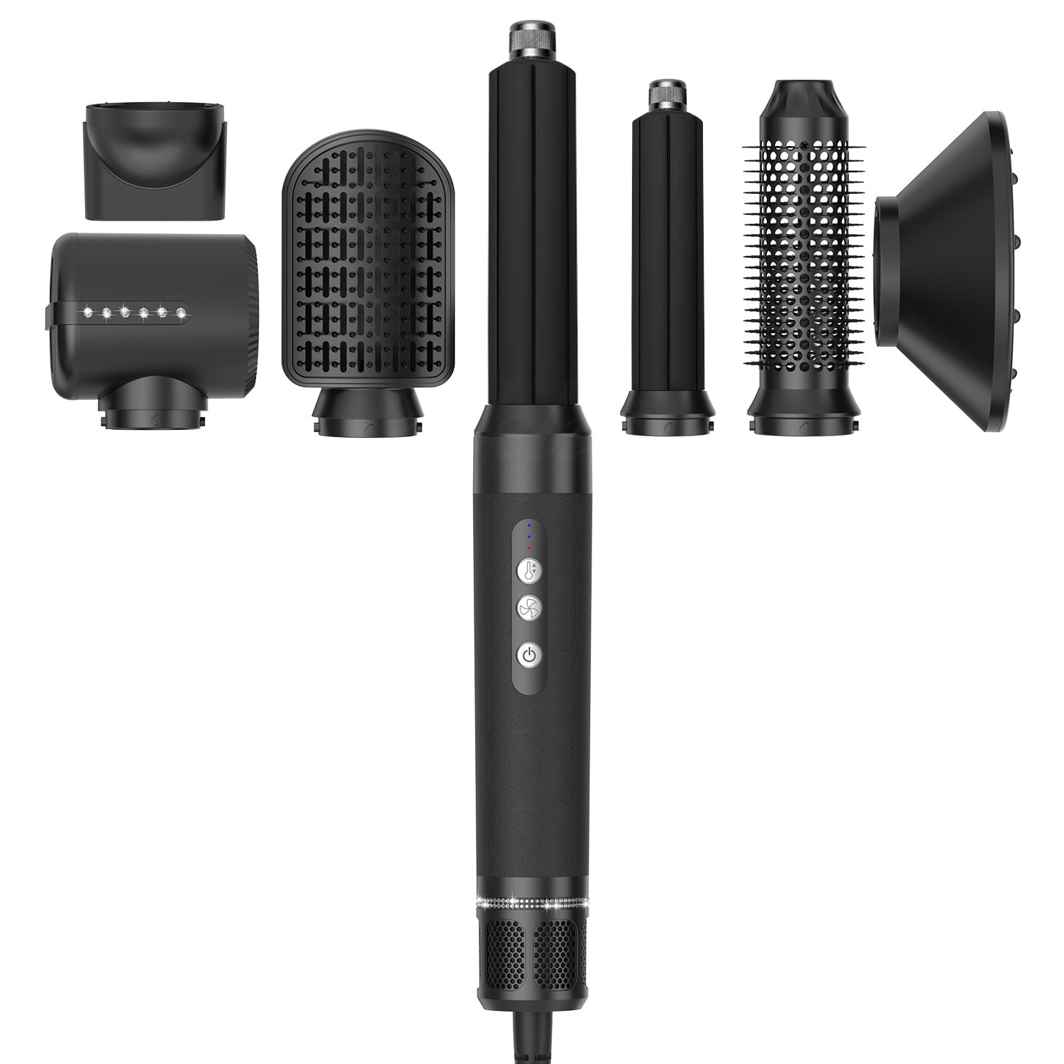 7-in-1 Professional Hair Styling Ecosystem, High-Velocity Dryer & Styler with 6 Interchangeable Heads for Curling, Smoothing, & Volumizing All Hair Types, Salon Blowouts at Home