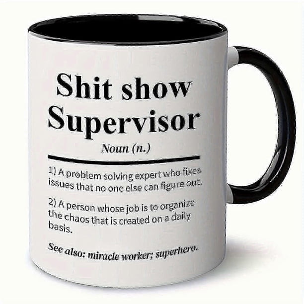 1pc, Funny Supervisor Mug, Gift For My Boss, Team Manager Gift, Director Gift, Thank You Gift For Boss, 11oz Ceramic Coffee Mug, Suitable fo