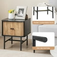 thumbnail image 6 of Gymax Bookshelf End Side Table Nightstand Bedside w/ Charging Station Rustic Brown, 6 of 9