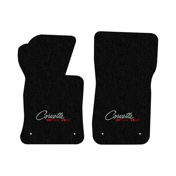 Lloyd Mats LogoMat Custom-Fit 2PC Carpet Floor Mats for 1963-1965 Chevrolet Corvette, Black