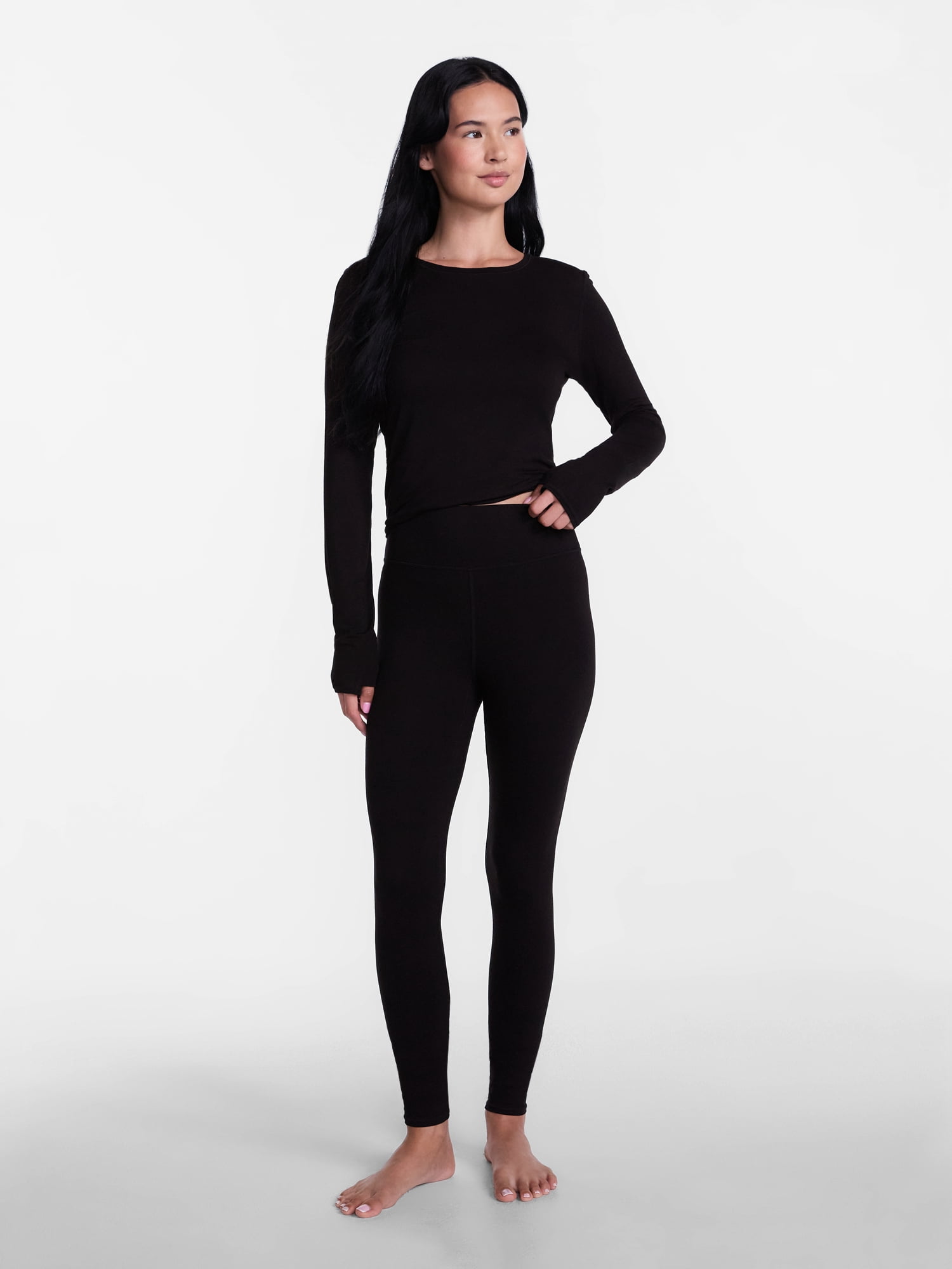 ClimateRight by Cuddl Duds Women’s Mild Essential Base Layer Livaeco Jersey High Rise Legging