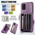 thumbnail image 4 of REQO Phone Case for Samsung Galaxy A71 5G Wallet Cover with Tempered Glass Screen Protector and Wrist Crossbody Strap Lanyard Credit Shoulder Card Holder Slot Stand Leather Cell A 71 G5 71A S71 Purple, 4 of 7