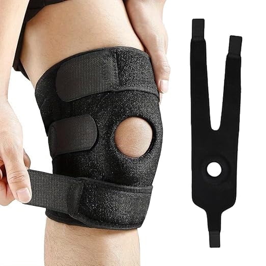 Knee Brace for Men Women, Adjustable Compression Sleeve Wrap Patellar Pad Tendon Knee Support Knee Strap for Running Sport Workout