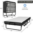 FETON Folding Bed with Mattress 75x38 Twin Size Bed Frame Portable