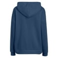 thumbnail image 4 of idosla Womens 2025 Hoodies Button Collar Drawstring Hooded Pullover Sweatshirt Casual Long Sleeve Tops Shirts (Blue, L), 4 of 6