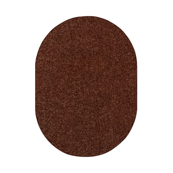 Home Queen Solid Color Oval Shape Chocolate 9'X12' Oval Shape - Area Rug