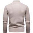 thumbnail image 2 of ZUKMRJPC Men's Quarter Zip Sweaters Long Sleeve Slim Fit Vintage Pullover Sweater Warm Stand Collar Knit Tops Business or Casual Wear, 2 of 7