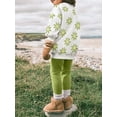 thumbnail image 5 of WIBACKER 2-7T Kid Toddler Girl Cotton Pullover Sweatshirt Long Sleeve Tops and Ribbed Leggings 2Pcs Outfits Set - Daisy, 5 of 11