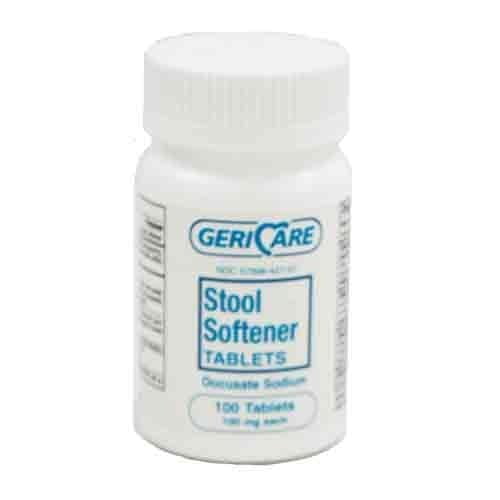 Health Star Docusate Sodium Stool Softener Tablets, 100 mg, 100 Count