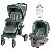 Angle View: Graco Soho Click Connect Travel System, Manor with Nuk Simply Natural 5oz Bottle, 1-Pack