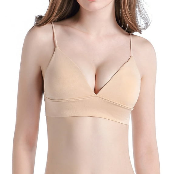 URMAGIC Women Girls 3/4 Cup Thin Push-up Seamless Bra Longline Bikini Bralette