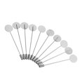 thumbnail image 1 of 2x 10 piezas de bricolaje con abalorios para abrigos con configuración de bandeja redonda en blanco, plata para hombres, mujeres, alfileres para el oj Sunnimix Base de alfiler de solapa, 1 of 8