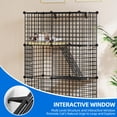 thumbnail image 3 of Dextrus 4-Tier DIY Cat Cage with Litter Box, Indoor Cat Enclosure with Ramp & Platforms for 1-2 Kittens, 28"L x 14"W x 55"H,Black, 3 of 10